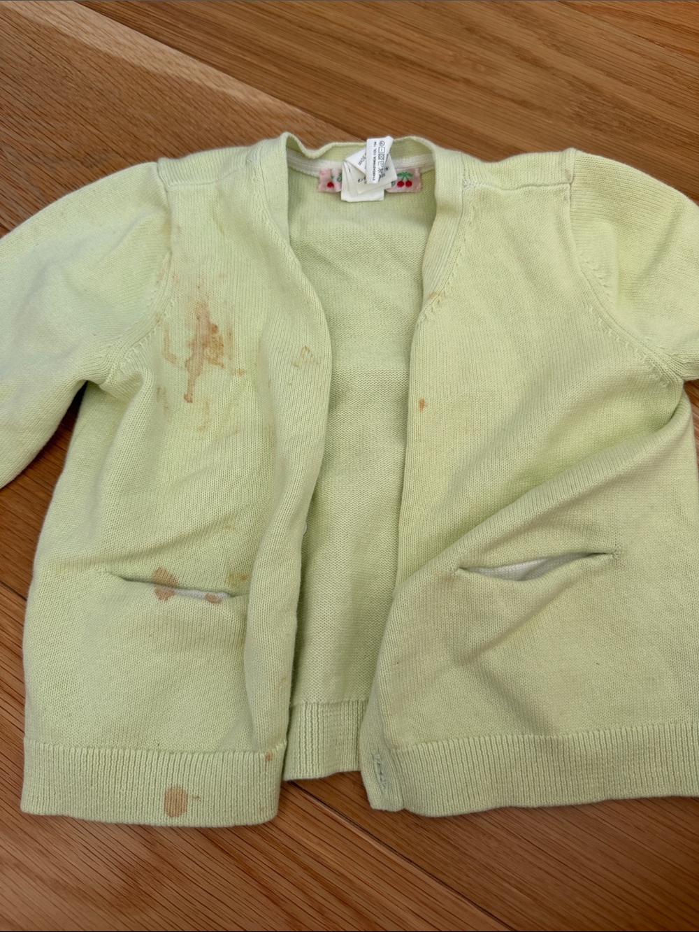Bonpoint Girls Cotton Cardigan Sweater Green AS IS